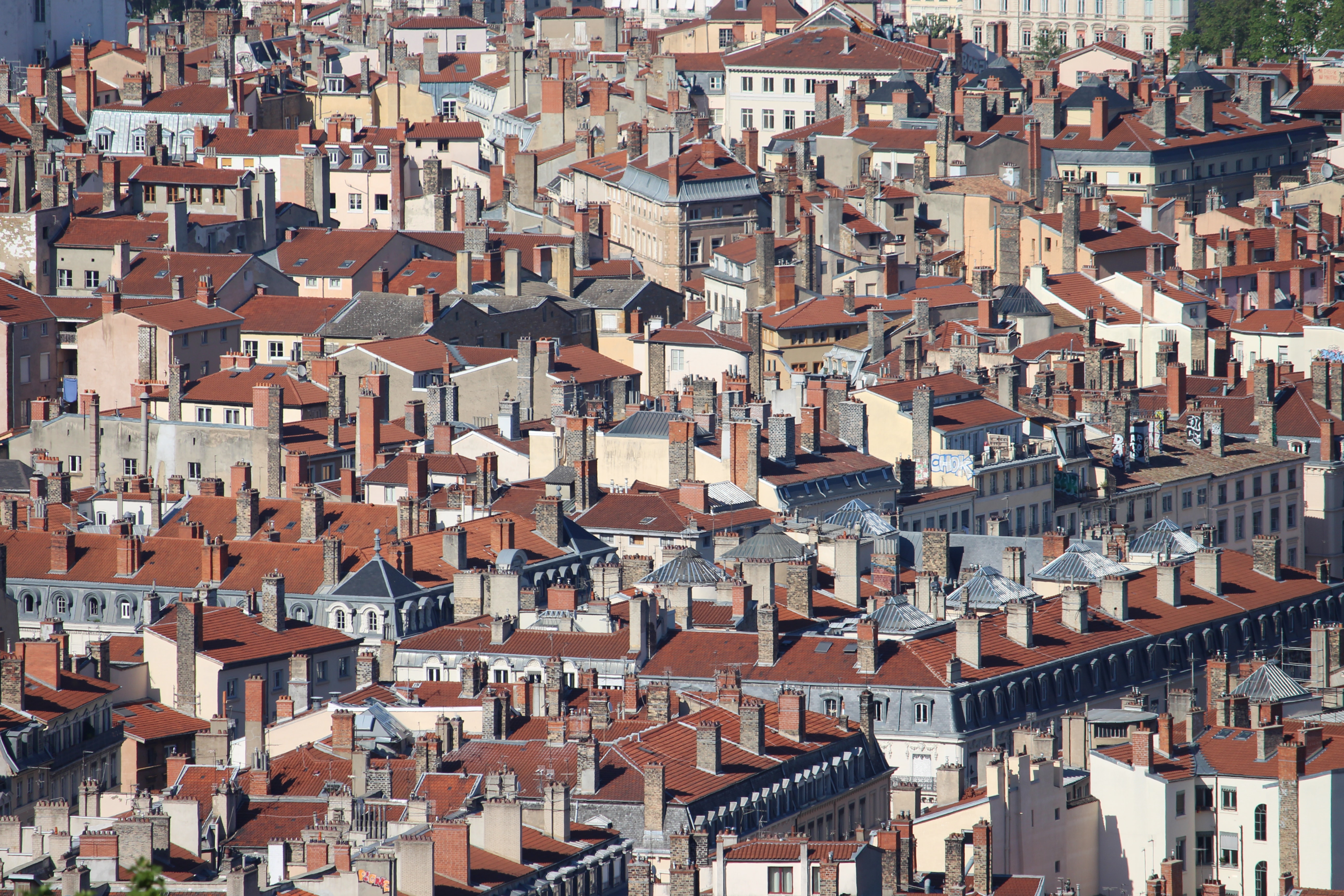 vue des toits de la ville de Lyon