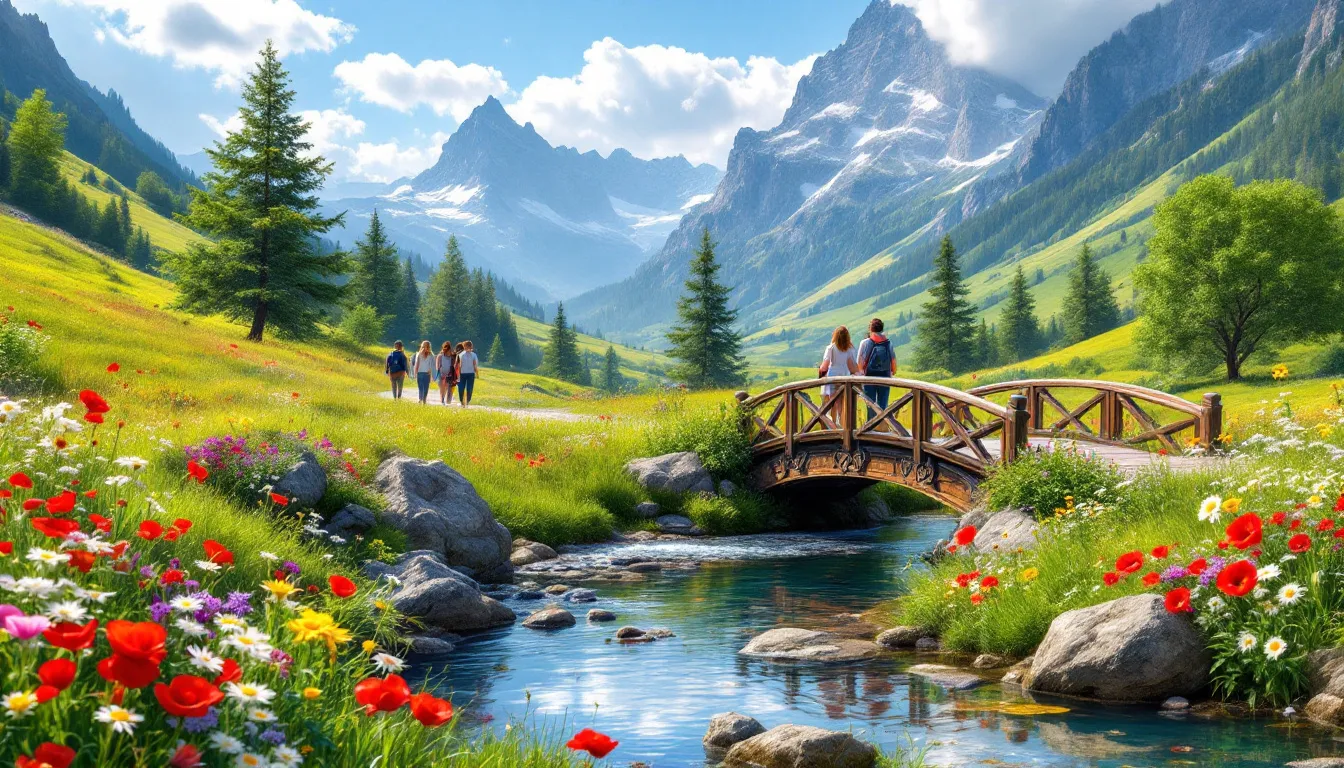 Visitors enjoying leisure activities in the beautiful Madriu Perafita Claror Valley.