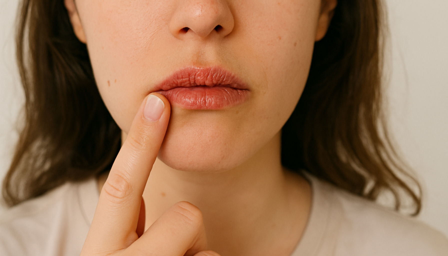 Nærbilde av tørre, sprukne lepper mens en finger berører området foran en lys bakgrunn. tørre lepper sprukne lepper lip balm leppene dine unngå tørre lepper huden på leppene lepper drikke nok vann tørre nok vann tørr hud leppene leppene myke holde leppene døde hudceller myke lepper såre lepper god leppepomade bruke leppepomade leppepomade lip kjøp fuktighet nok myke god pleie produkter bruk huden unngå beskyttelse ekstra viktig får vann gode vinteren tørr sprekker leppepomader best gjøre våre tips gir bør fuktighetsgivende finnes mye bruke beskytter vær gjennom råd holde forebygge beskyttende sunne hjelpe hud flere gjør spesielt holder årsaker hjelper trenger ofte beskytte munnen ingredienser godt såre inneholder kaldt andre behandle mer bra sommeren