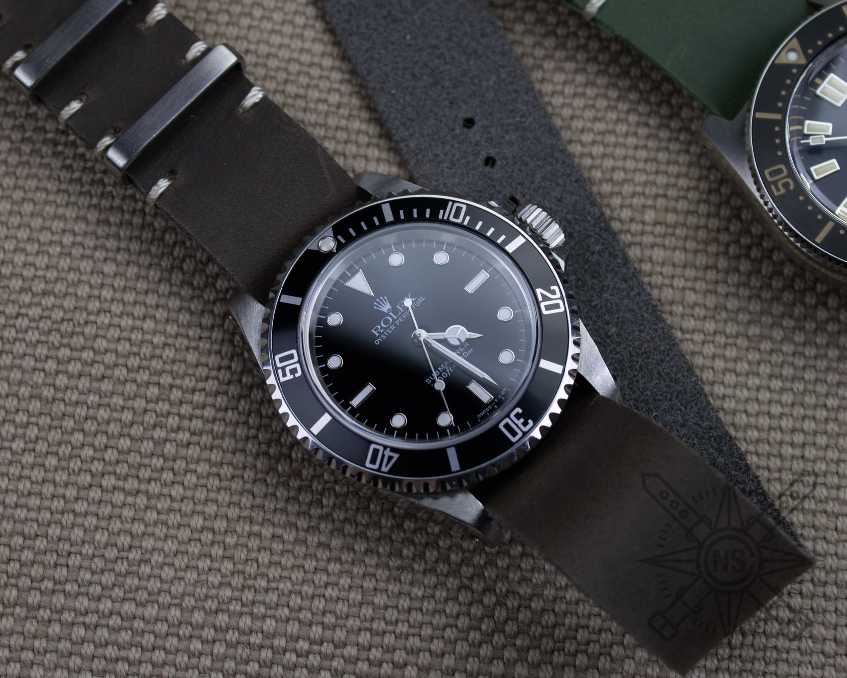 A variety of leather watch straps displayed in different styles and lengths.