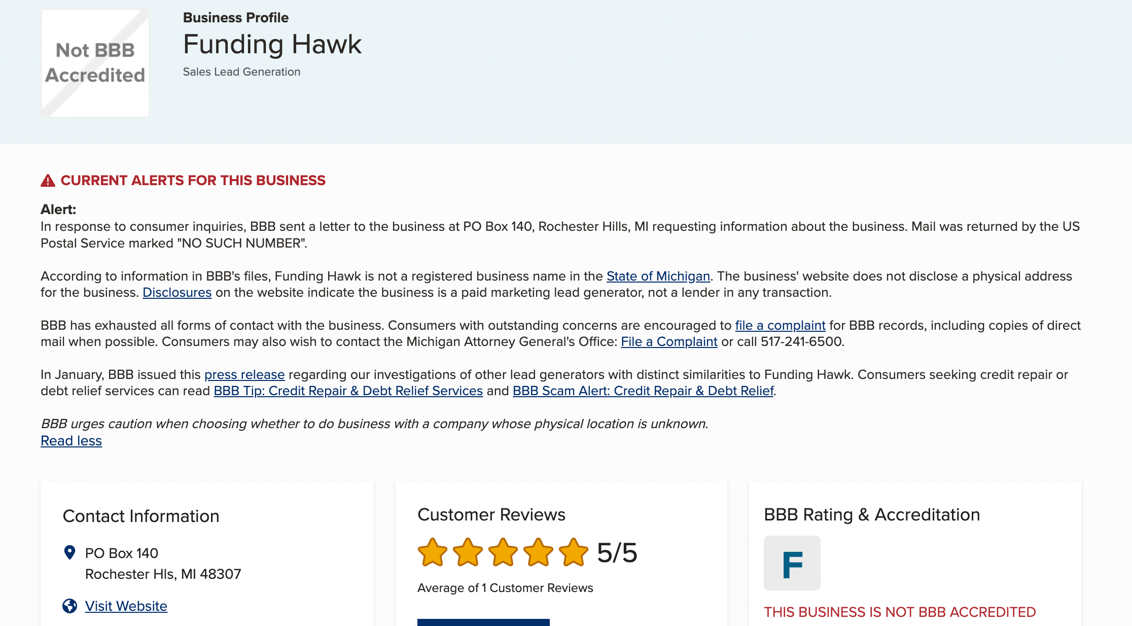 Funding Hawk reviews show cause to pause before applying for their debt consolidaiton loan. 