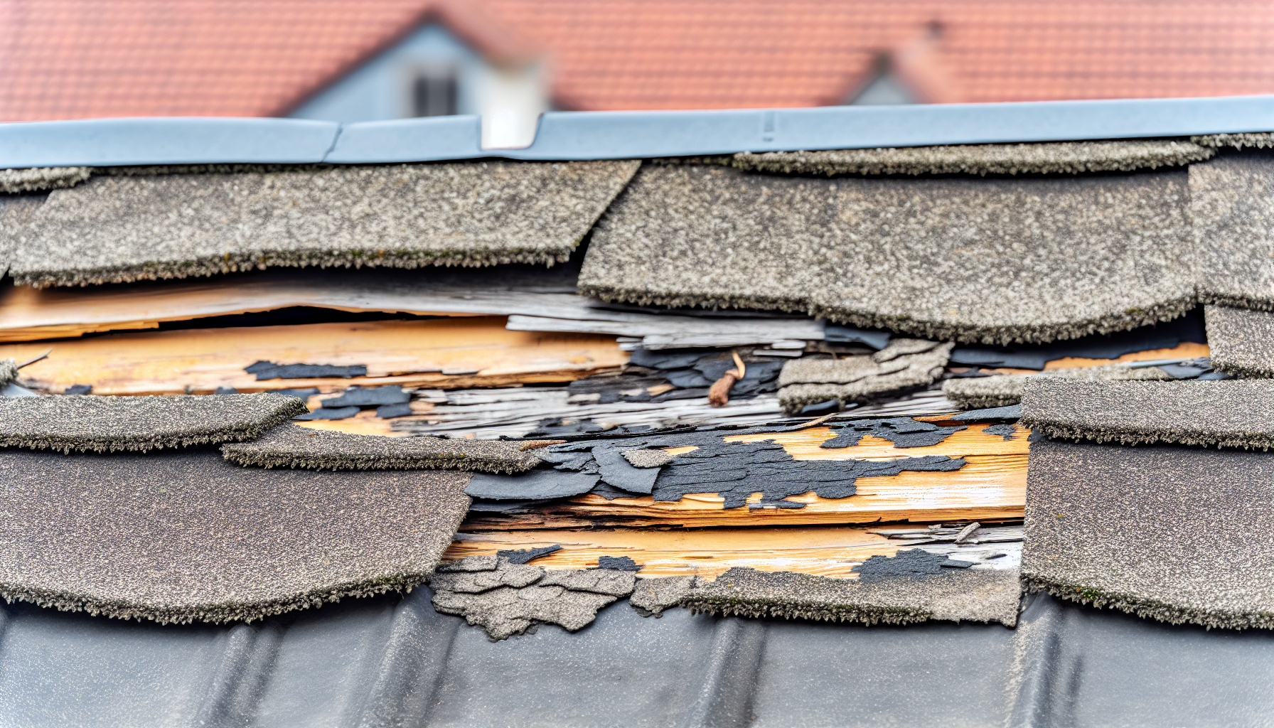 Damaged and missing roof shingles