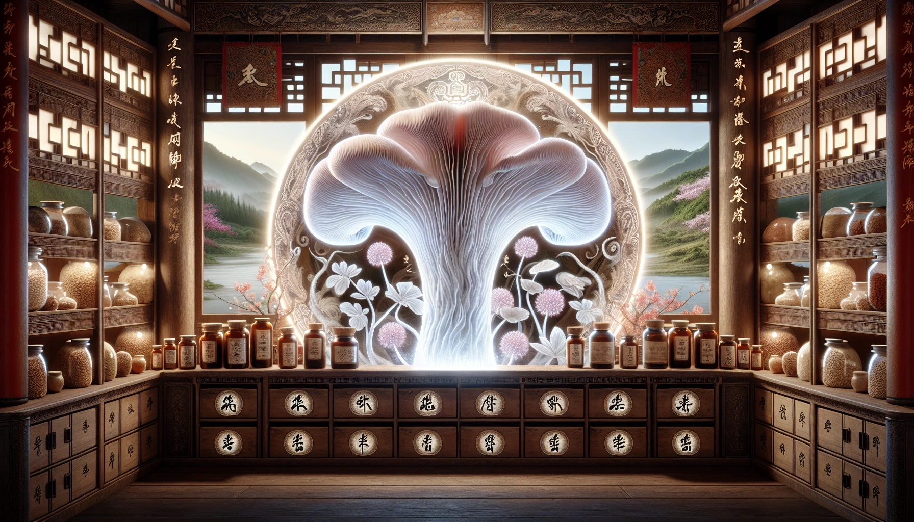 Illustration representing Lion's Mane in traditional Chinese medicine