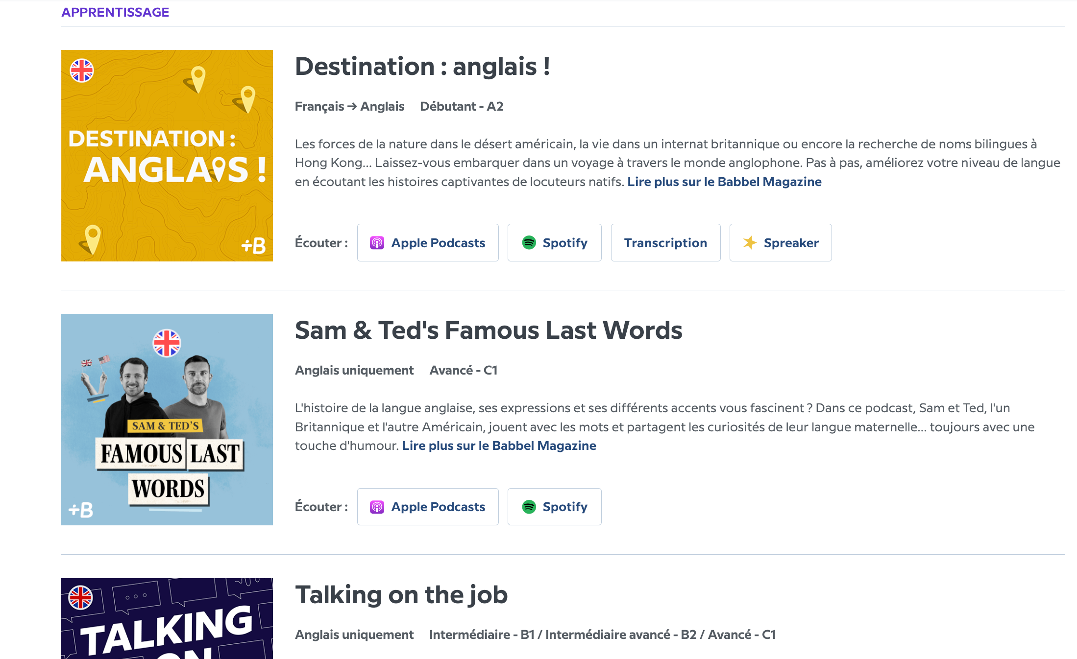 Podcasts sur Babbel - sur-le-bout-de-langue.com