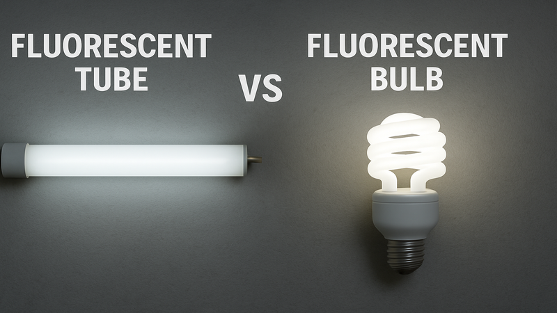 Fluorescent tube and bulb as used as general lighting source