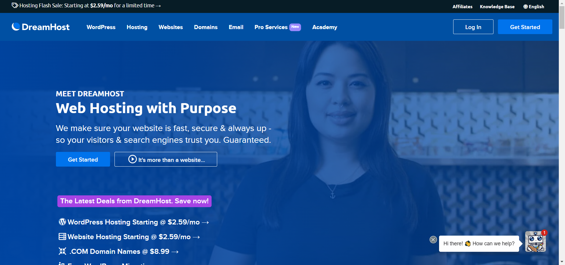 DreamHost main page