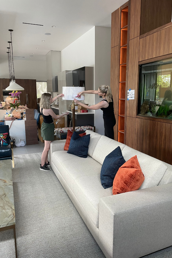 designers installing products in a home