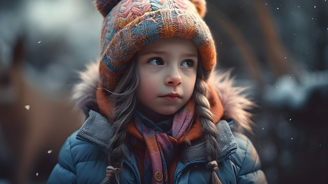 Dziewczynka w kurtce na sezon zimowy