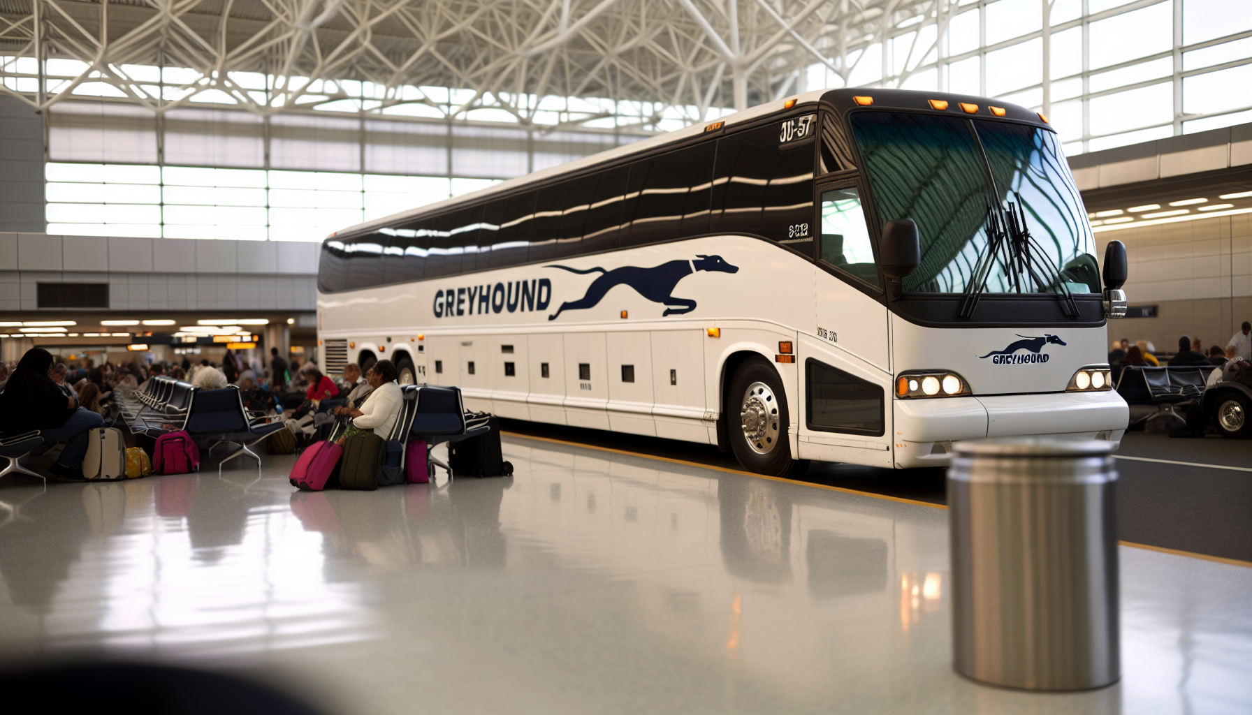 Greyhound bus at Newark Airport