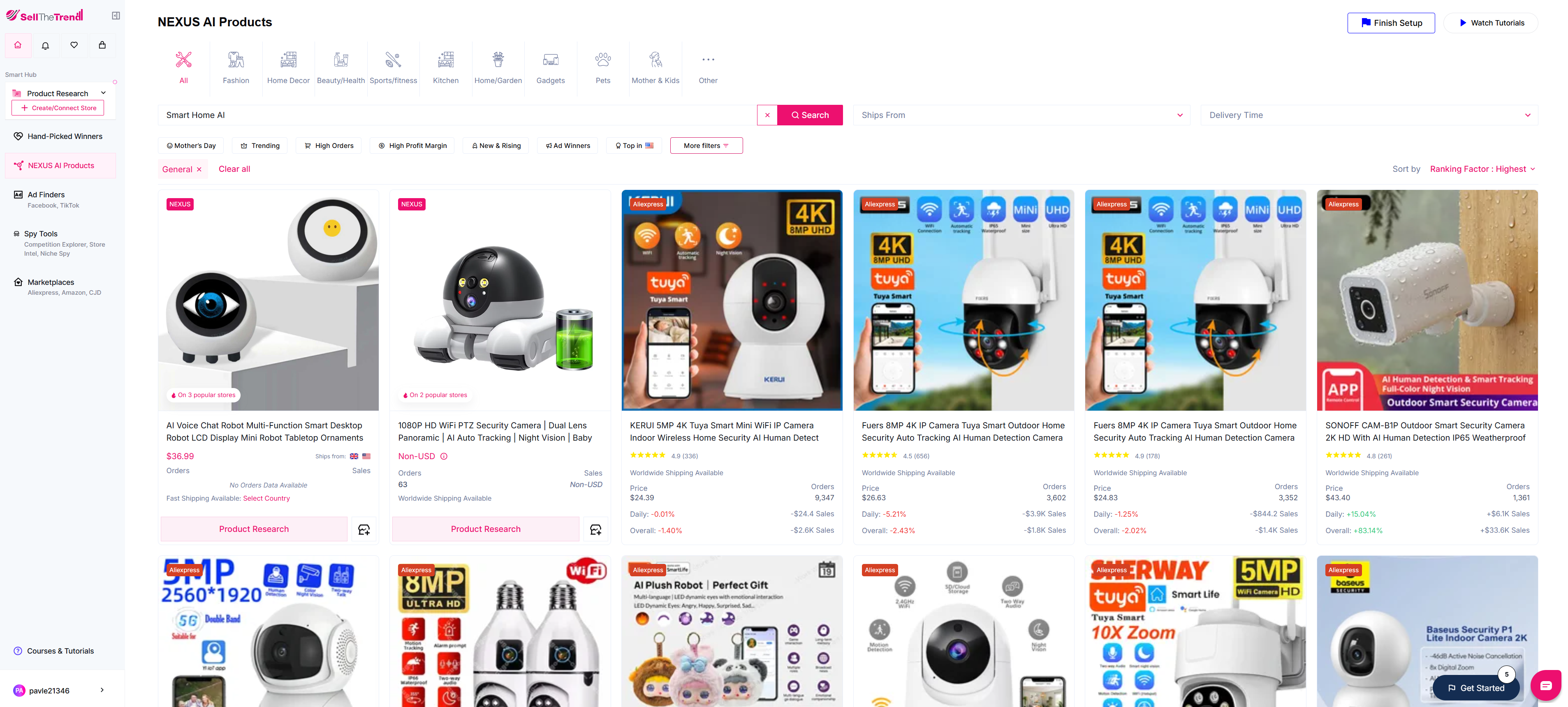 using sell the trend instead of google trends to find ai gadgets