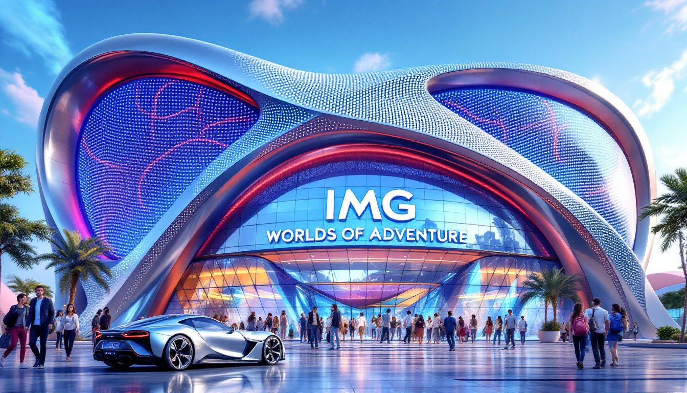 Thrilling rides at IMG Worlds of Adventure, featuring various attractions.