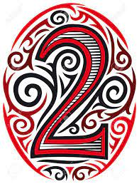 Number Two Tattoo Tribal Design Royalty Free SVG, Cliparts, Vectors, And  Stock Illustration. Image 45090146.