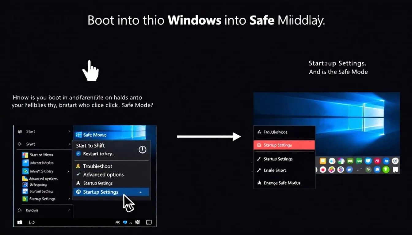 Illustration du fonctionnement du mode sans &eacute;chec dans Windows.
