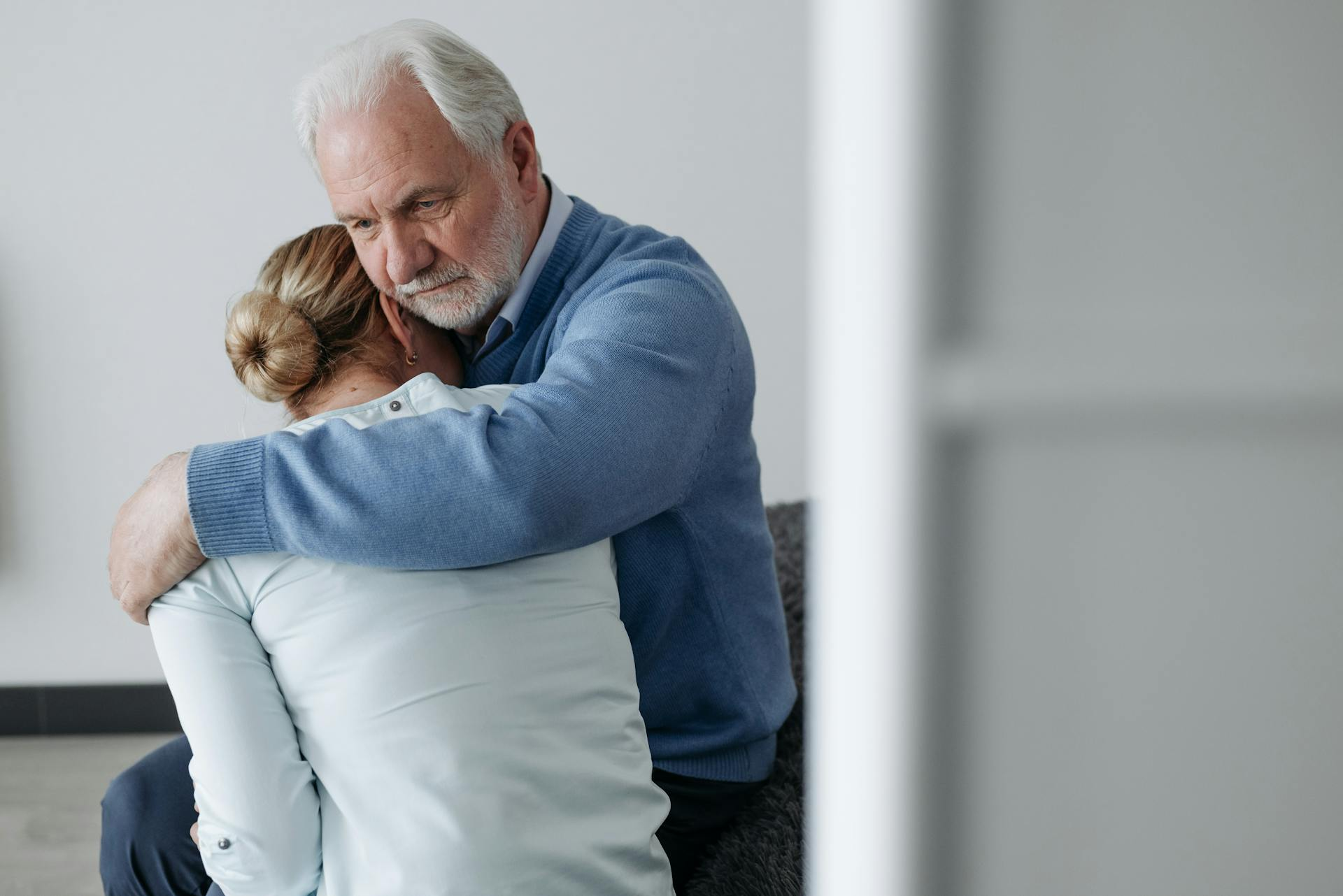 old couple hugging