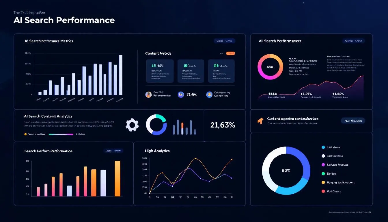 A chart depicting the monitoring of AI search performance metrics and analytics.