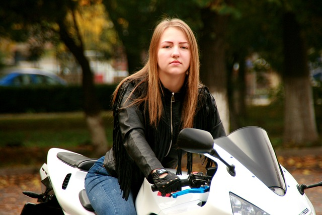 face, motorcycle, leather jacket