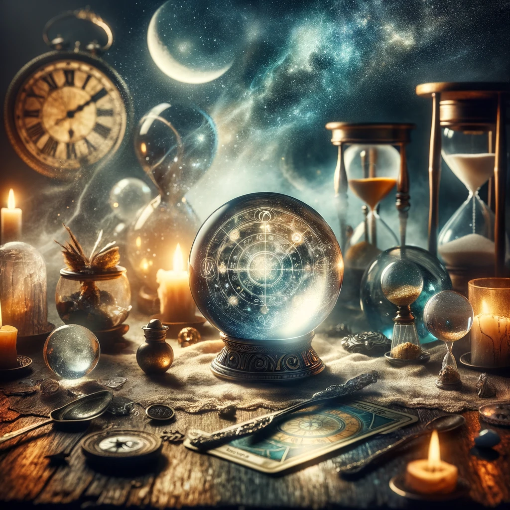 mystical image symbolizing the concept of time and prediction