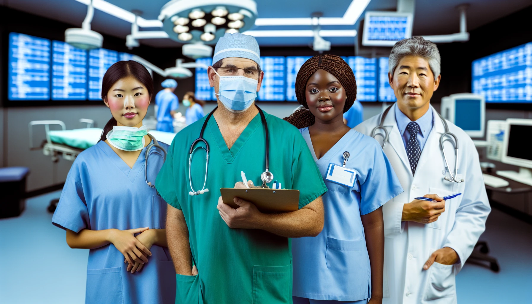 Medical professionals in a hospital setting