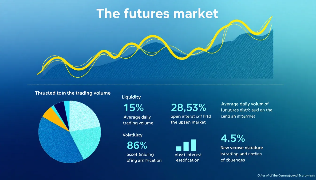 An infographic showing trading volume and liquidity in the futures market, emphasizing the importance of these factors in trading.