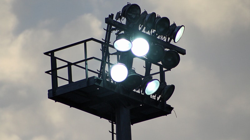 Flood Lights at a Football Stadium