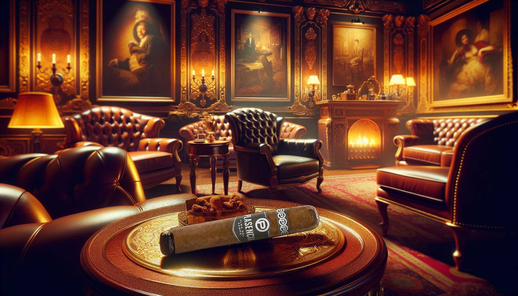 A luxurious setting featuring the Plasencia Alma Fuerte Sendero cigar.