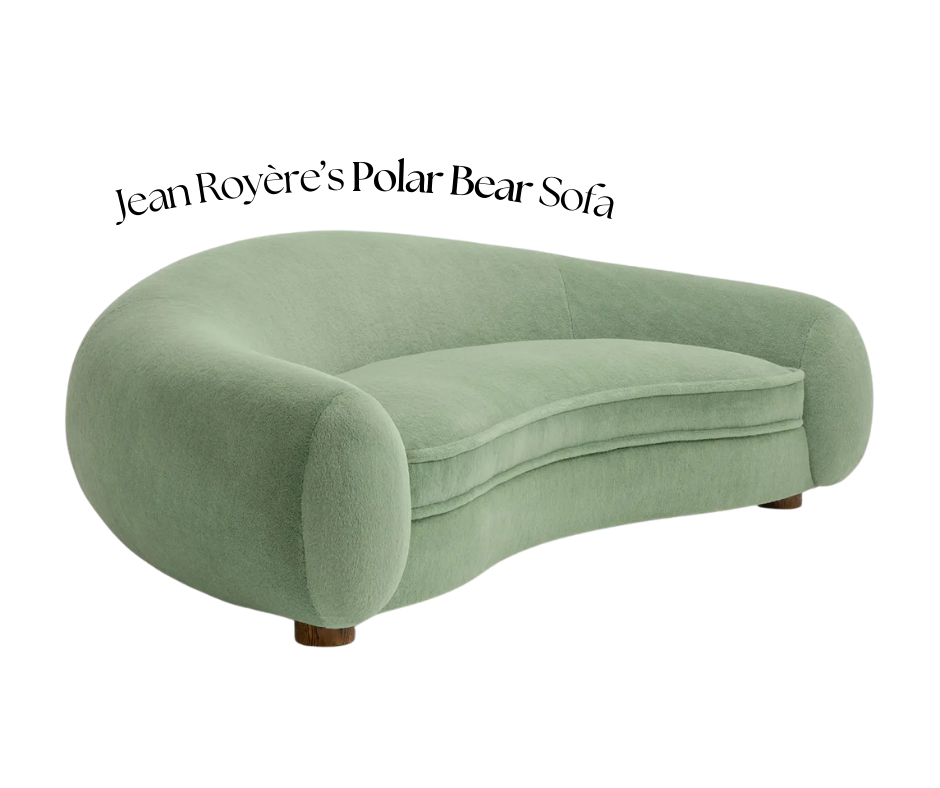the Polar Bear sofa, which is an emblem of French elegance and works with vintage pieces for a layered look