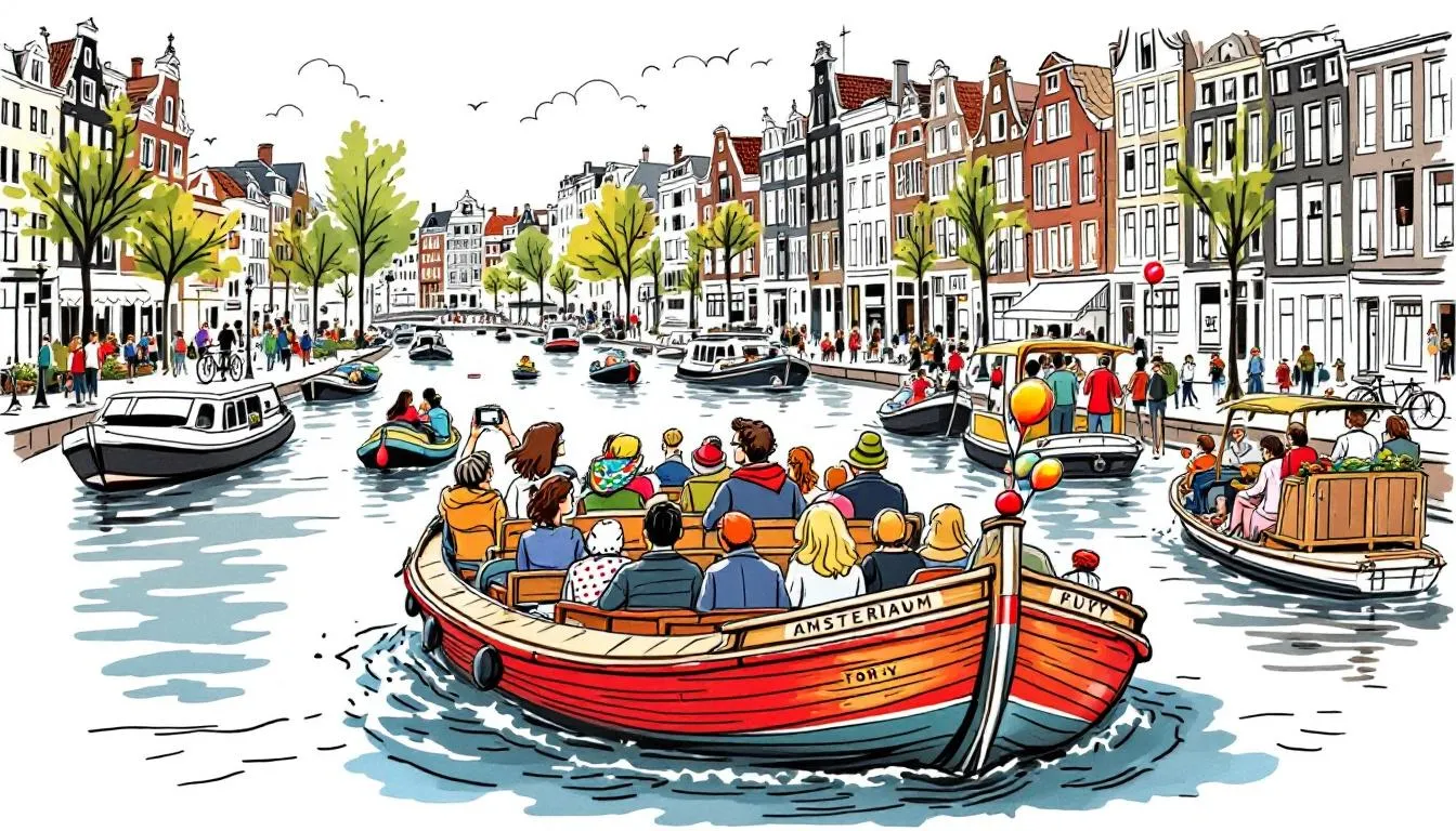 A local ferry in Amsterdam transporting locals and tourists across the water.