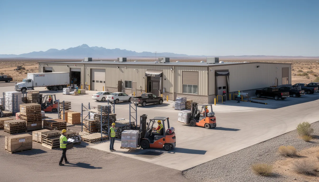 The image depicts an industrial workplace setting in Pueblo West, featuring workers engaged in various tasks amidst machinery and equipment. This environment highlights the importance of workers' compensation, as it serves as a reminder of the potential for workplace injuries and the need for experienced workers' compensation lawyers to assist injured workers in navigating their claims.