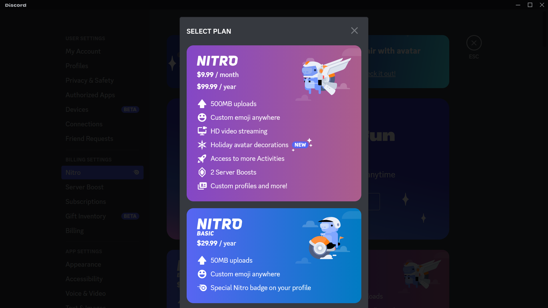 Discord Nitro plans