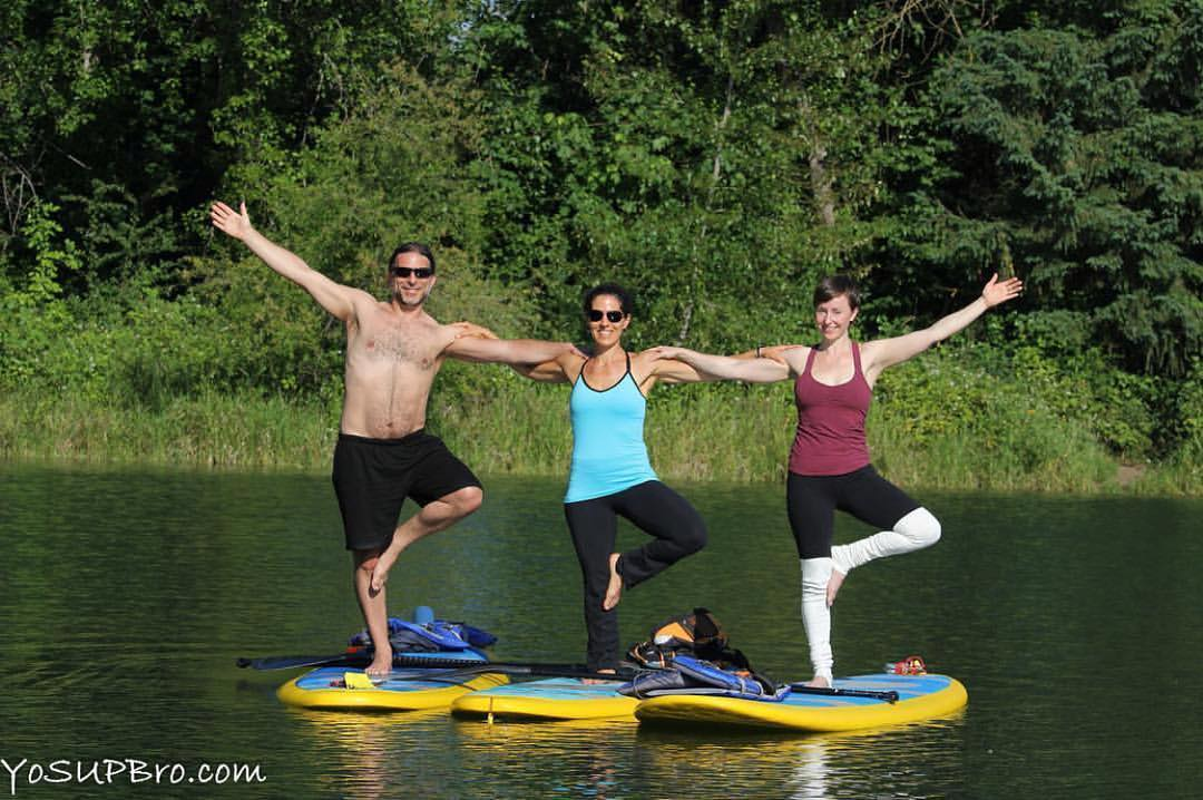 full body workout on a paddle board