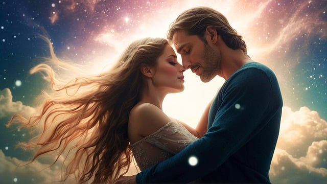 ai generated, night sky, lovers