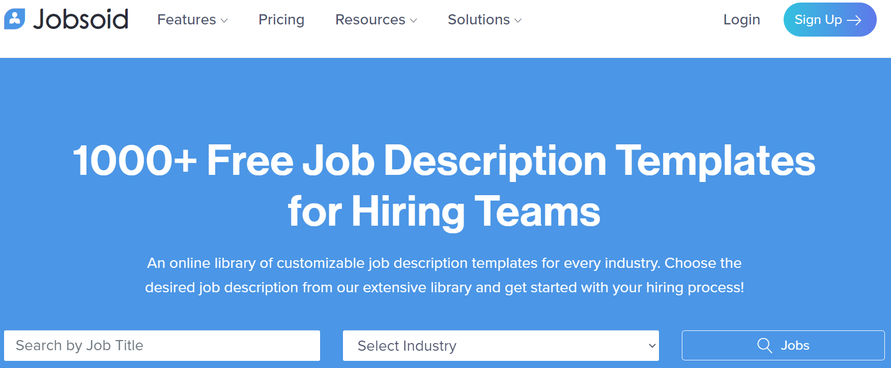 jobsoid job description templates