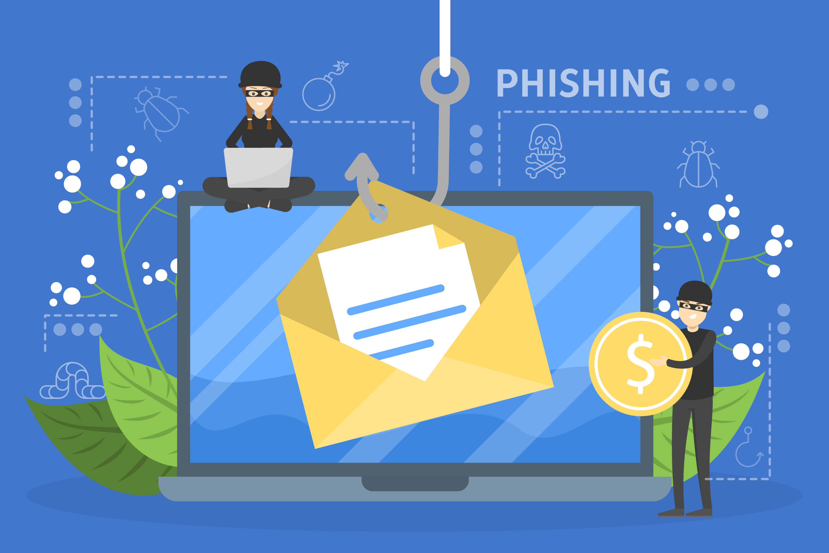 There are three main types of business email compromise: spam email, phishing, and spear phishing