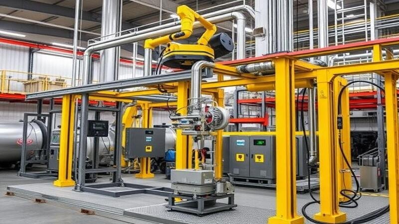 Automation setup with tube support structures in CNC machining