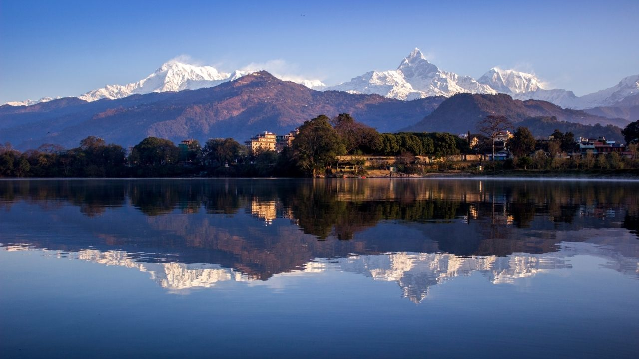 Nepal, mountains, lake 