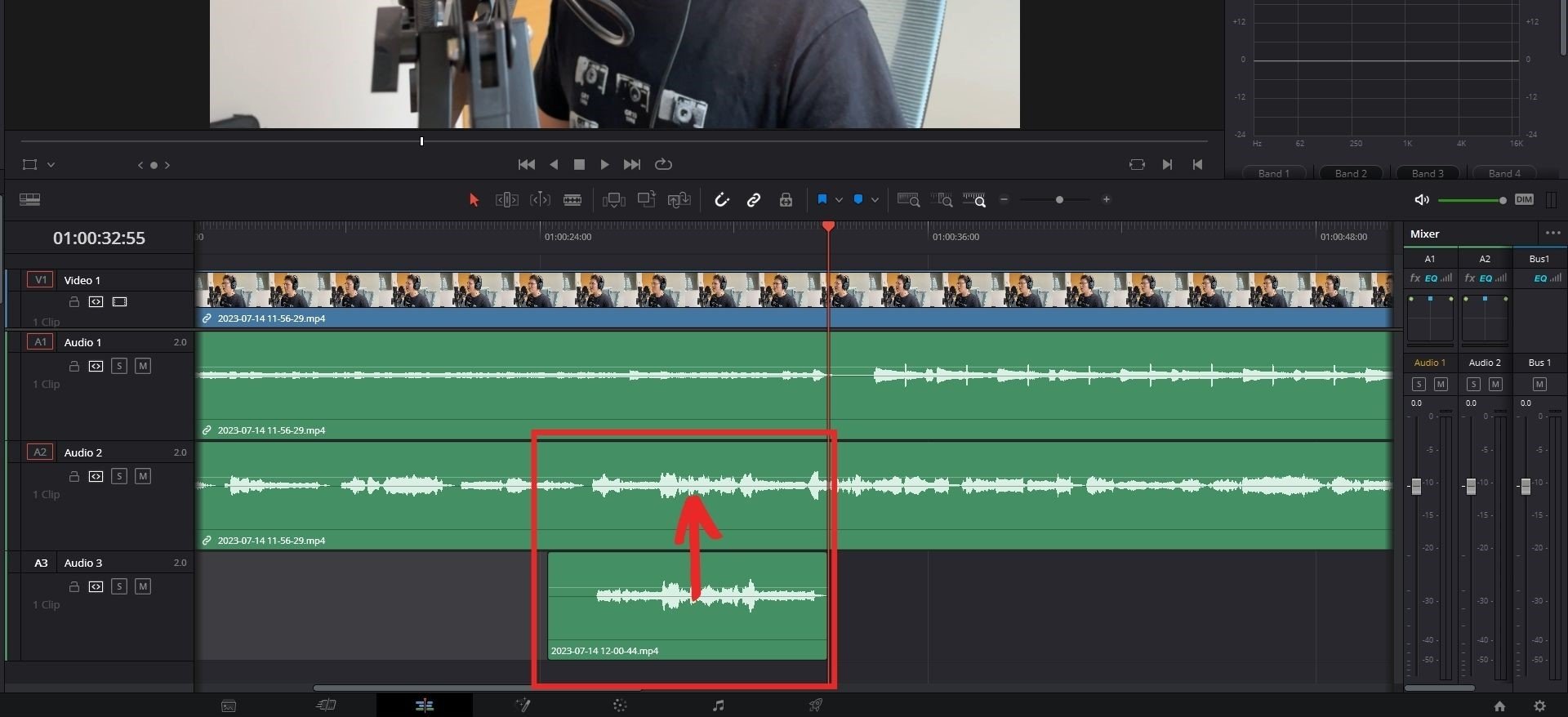 Replacing problematic parts in an editing software