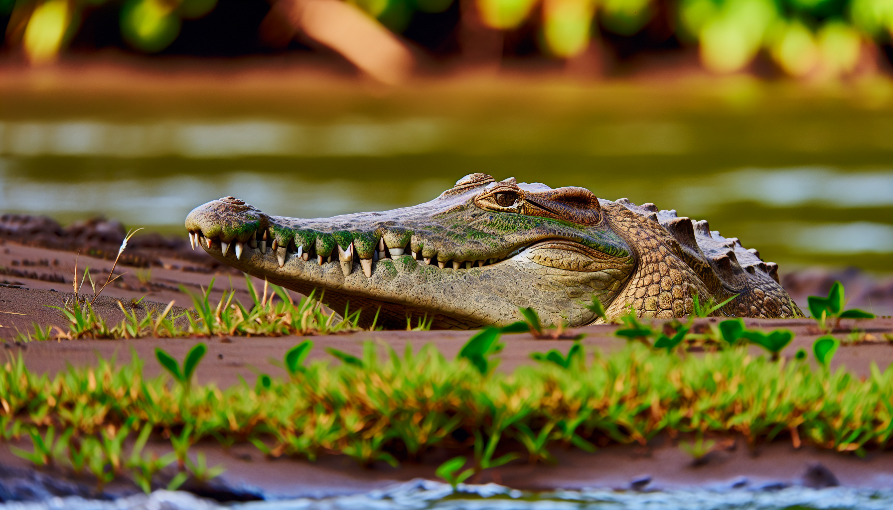 American crocodile in its natural habitat