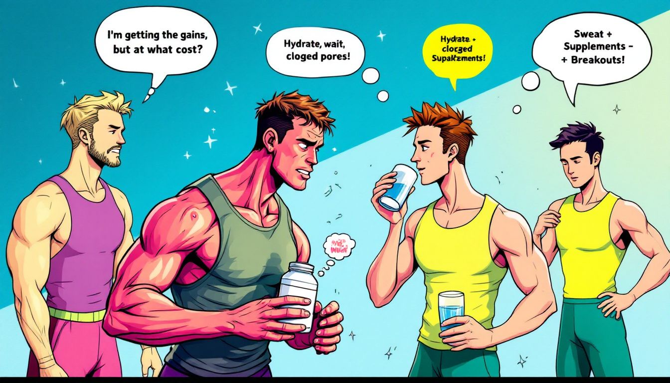 An image showing athletes exercising, illustrating the connection between acne and exercise.