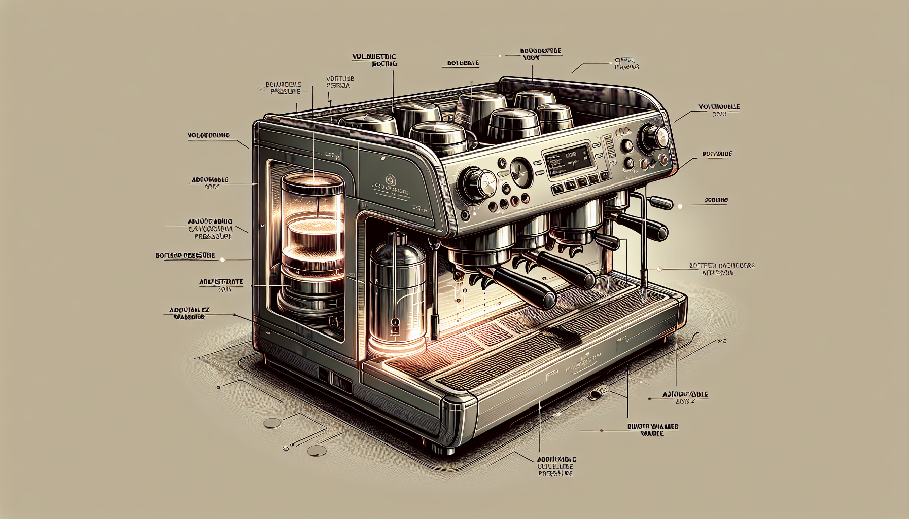 Advanced features of a commercial coffee machine