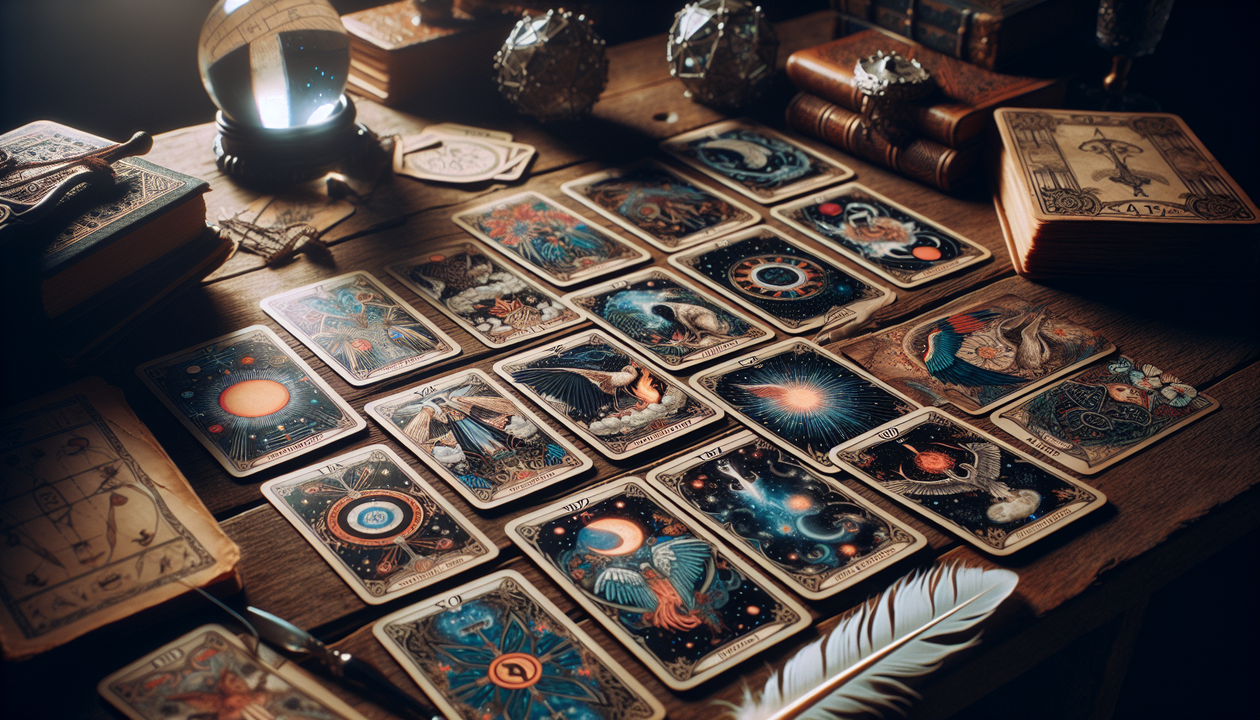 Een illustratie van diverse tarotkaarten