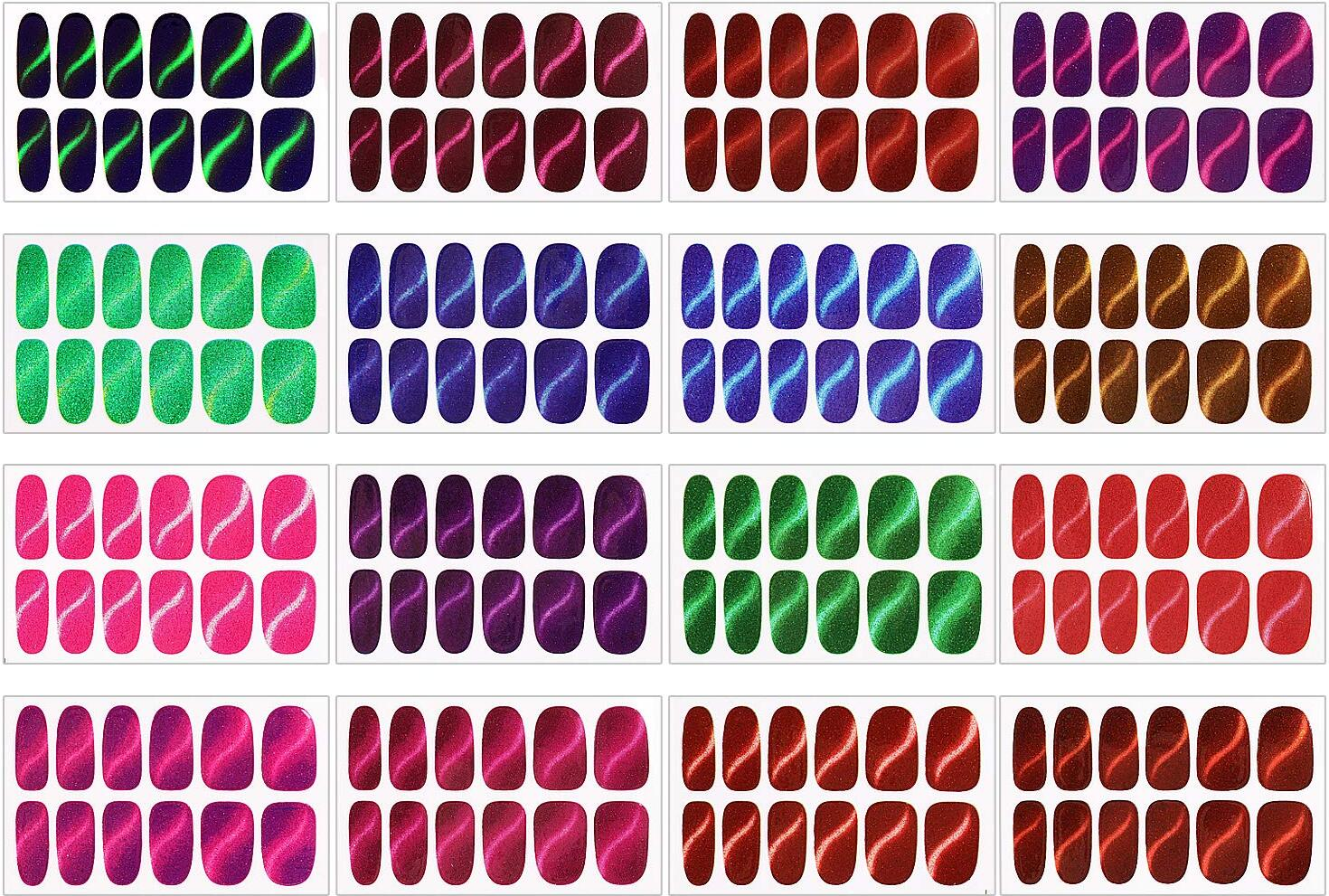 Color pallette for nail wraps and stickers