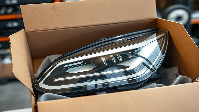 A New Car Headlight in a Box