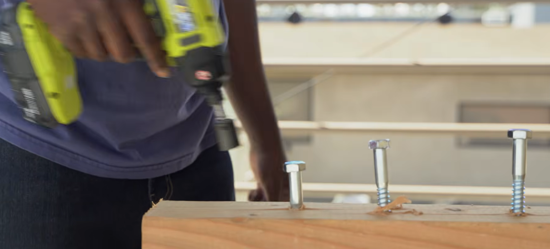 lag bolt test of the Ryobi One 18V impact driver