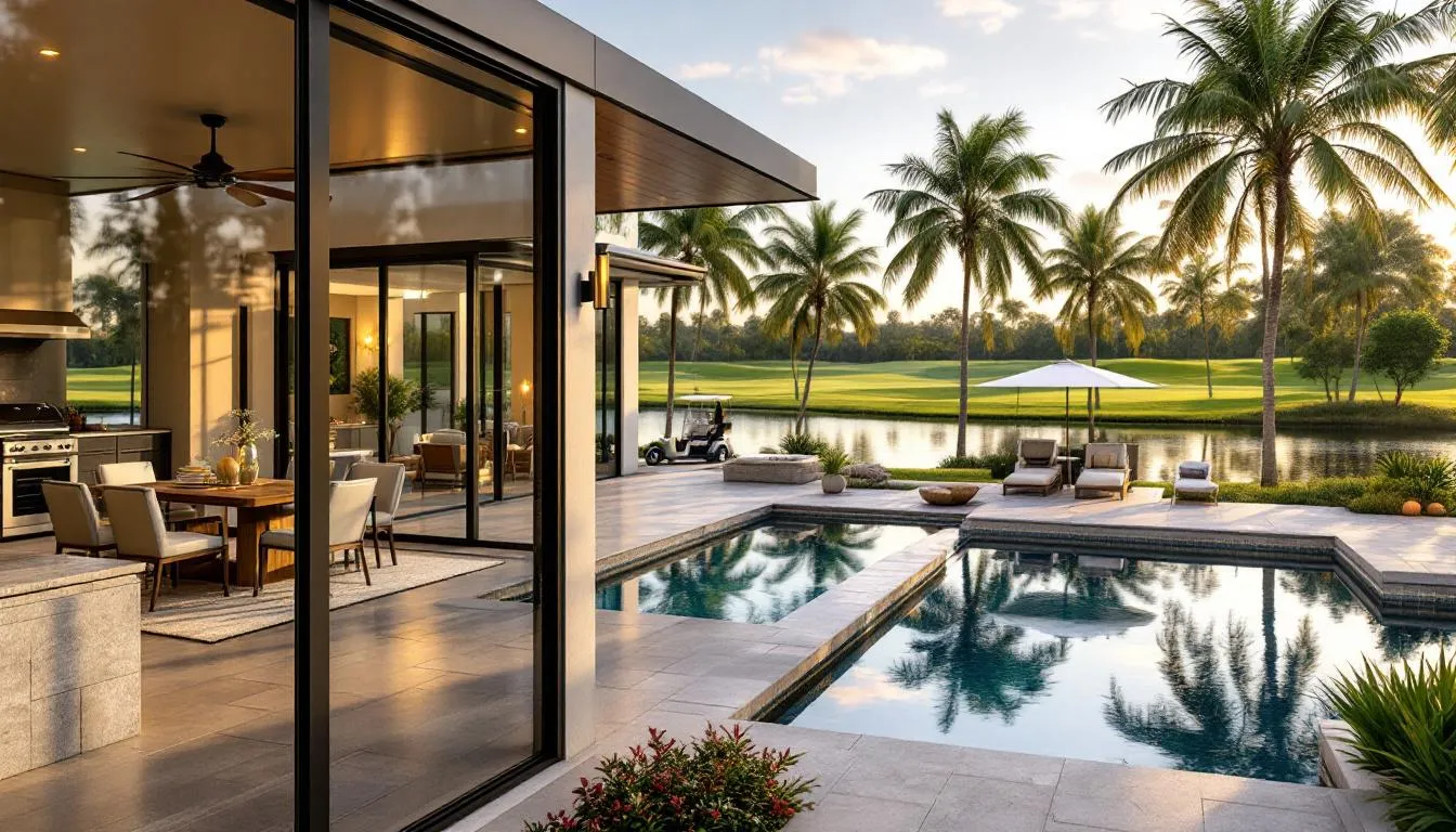 This luxurious home on Sanibel Island features stunning lake views and a spacious screened outdoor living space, perfect for enjoying the idyllic island lifestyle. With an inviting open floor plan and generous living areas, it embodies a warm and inviting ambiance, making it an extraordinary retreat near the semi-private golf course.