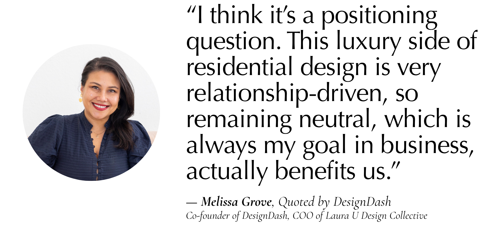 typed quote with a photo bubble of Melissa