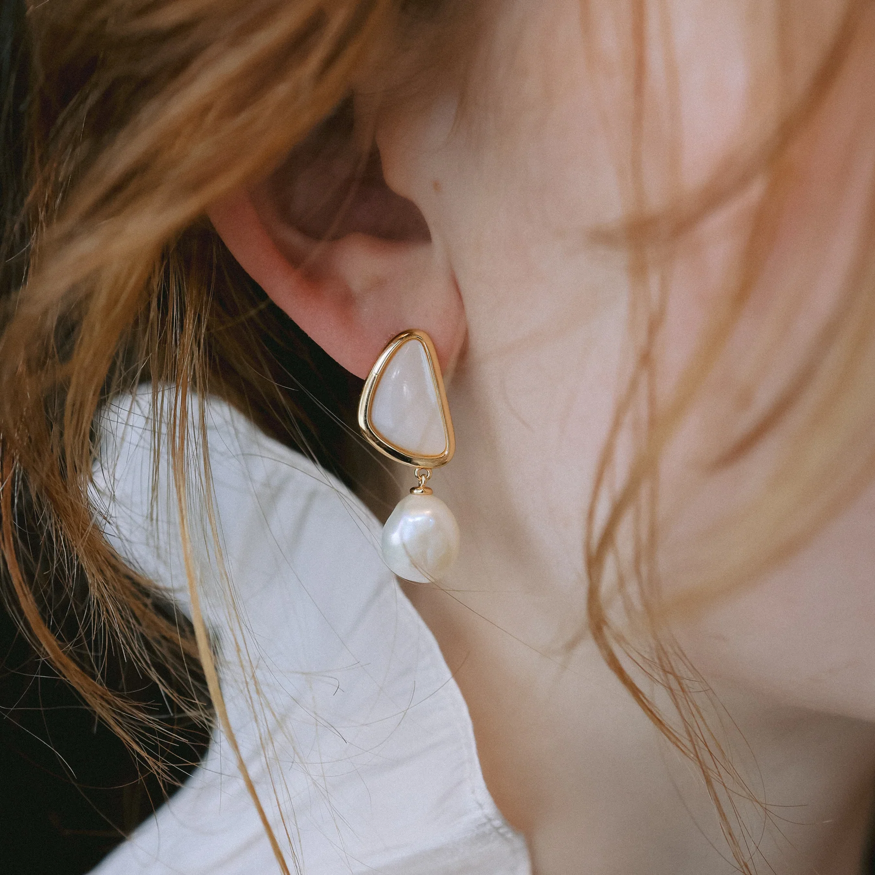 Bold Pearl Dorp Earrings by Jessica Wang