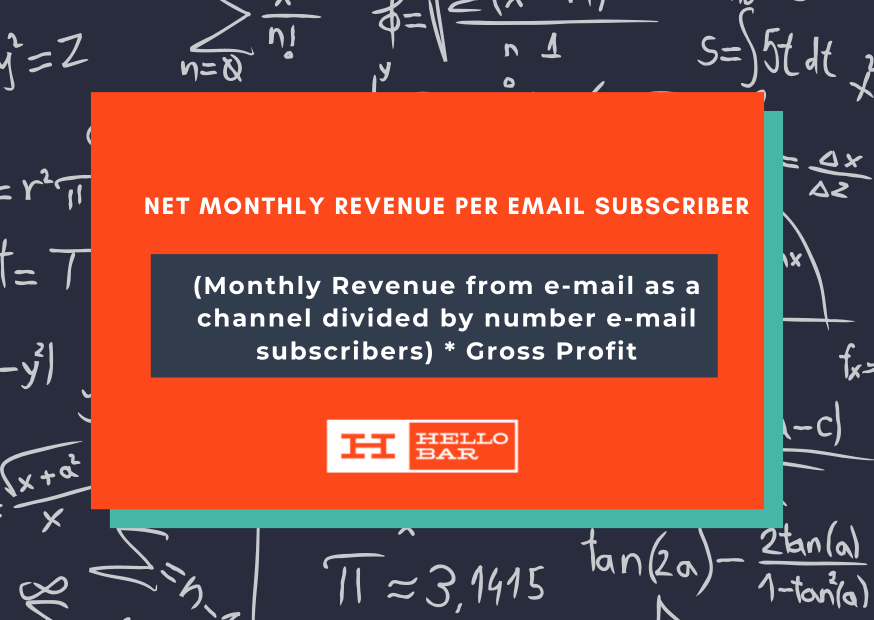 Net monthly revenue per email subscriber