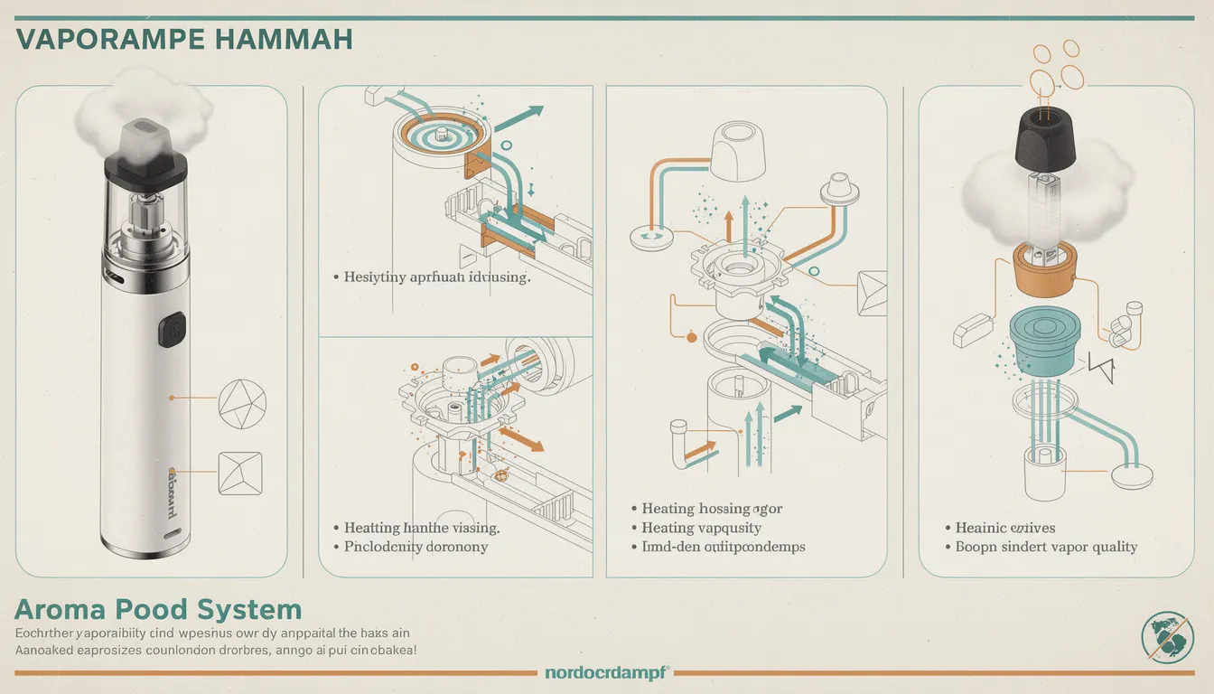 Beeindruckende Dampfqualität des Norddampf Hammah Vaporizers, die durch das Aroma-Pod-System unterstützt wird.