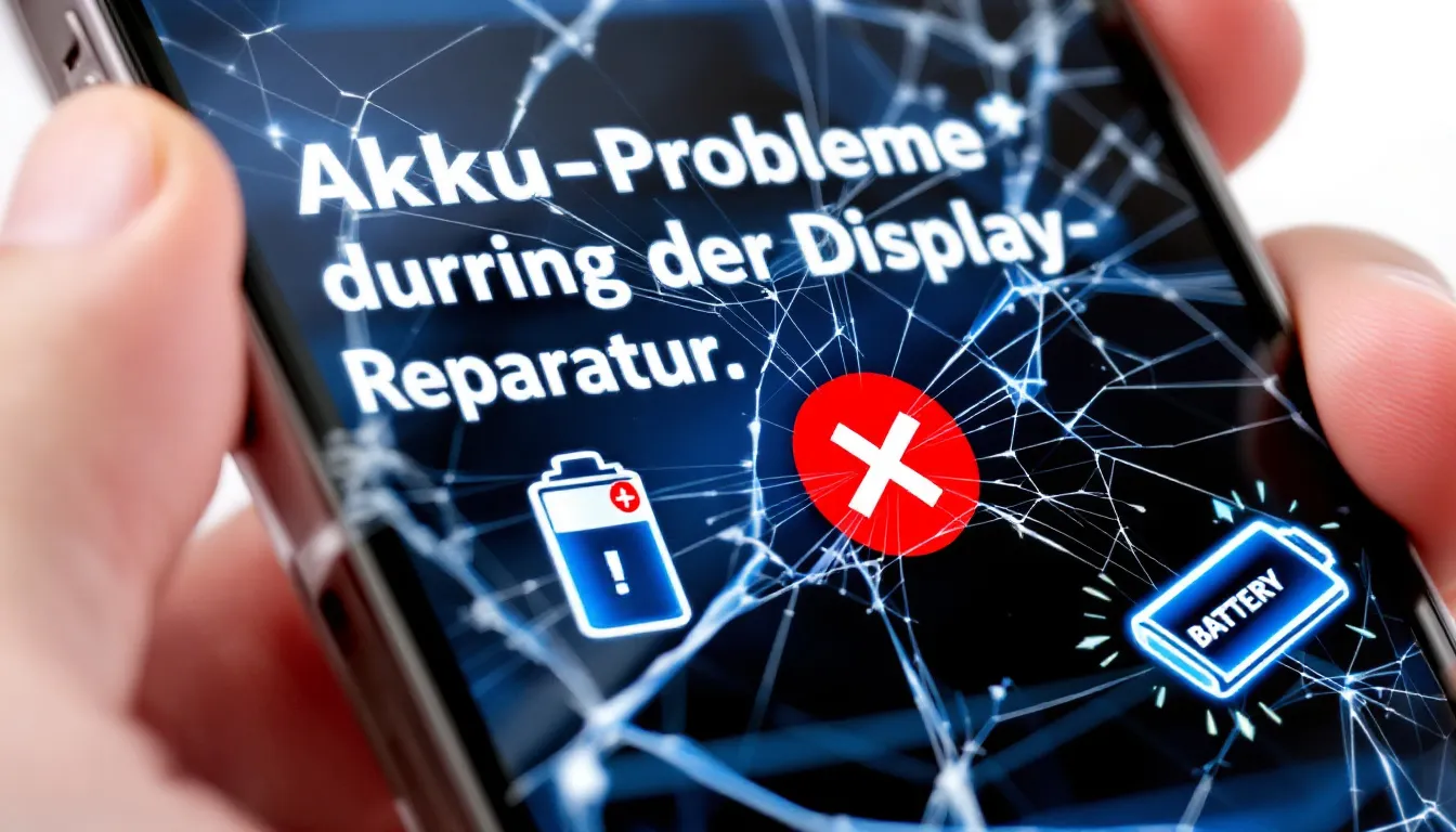Akku-Probleme während der Display-Reparatur.