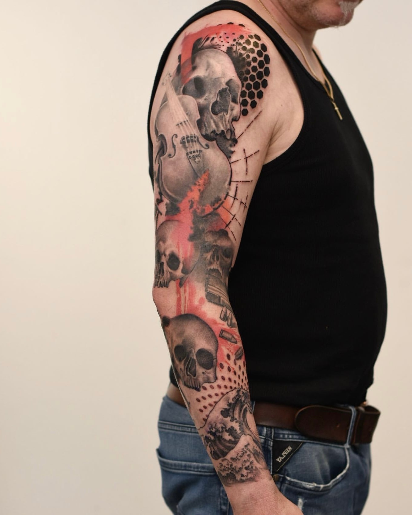 Trash polka tattoo